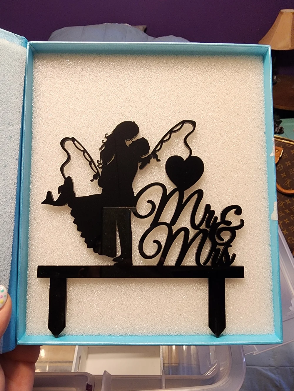 Mr & Mrs Fishing Cake Topper